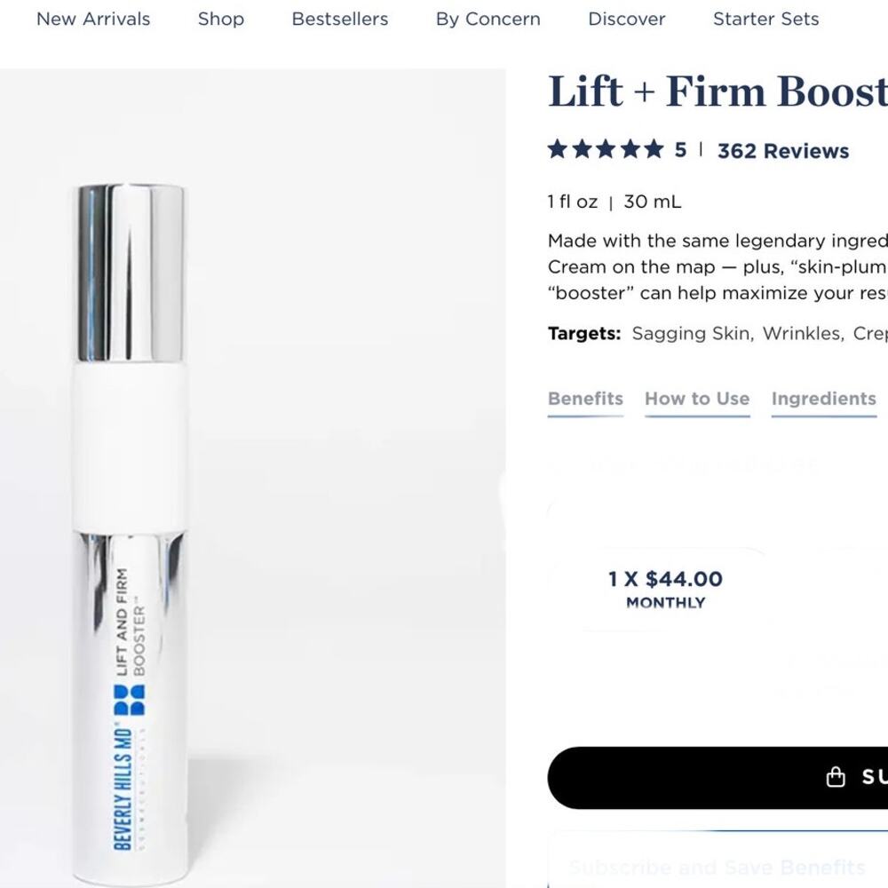 NEW Beverly Hills MD Lift + Fire Booster Anti Aging Serum